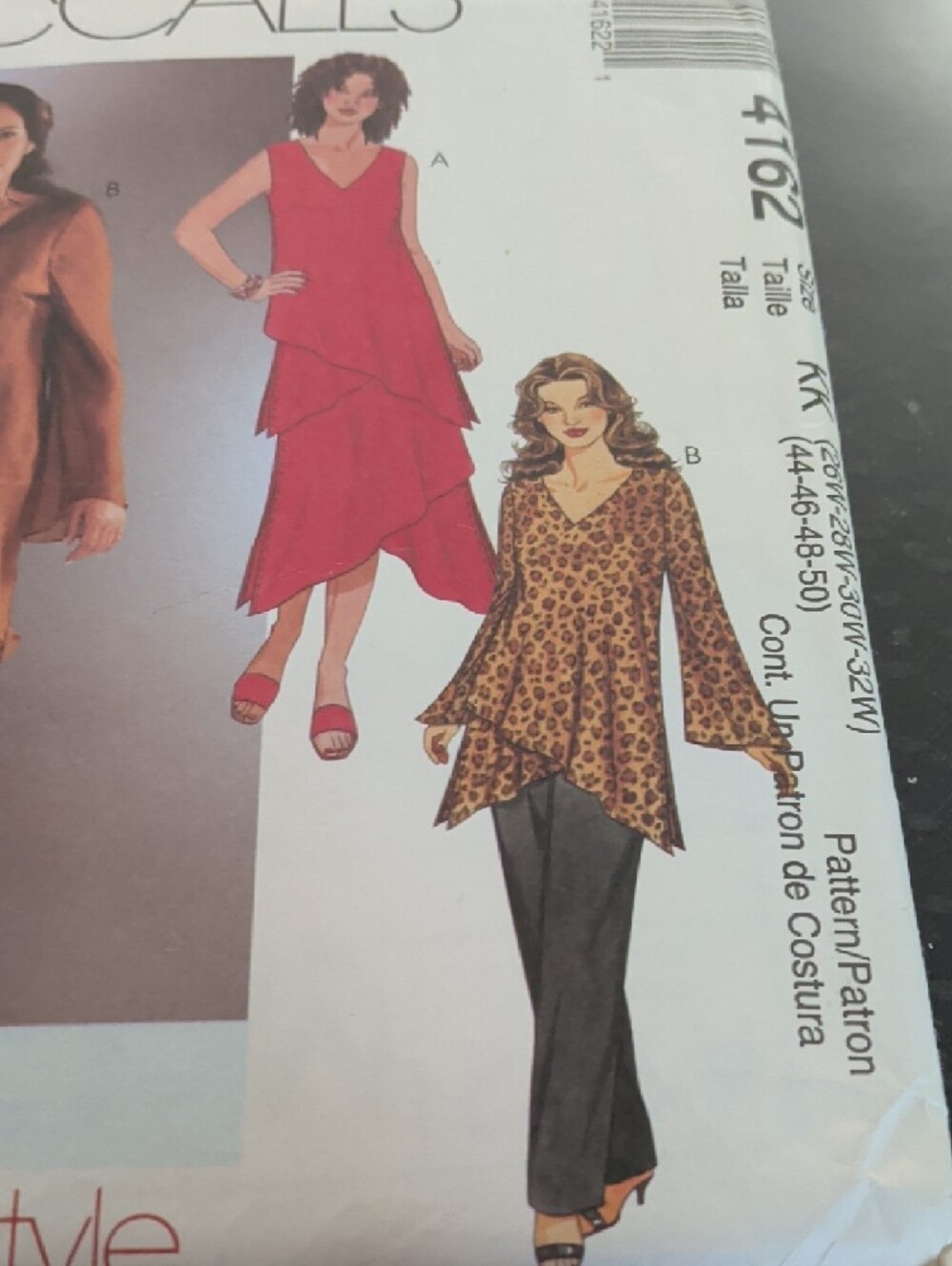 McCALL'S 4172 Womanstyle Layered Dress Pants Sewing Pattern -sz 26W-32W New - Picture 3 of 5